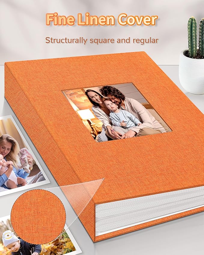 Artfeel Photo Album 4x6 with 300 Pockets,Slip-in Picture Albums,Linen Cover Memory Book with Front Window,White Page Vertical Photo Book for Wedding,Family,Anniversare,Baby,Vacation - Image 6