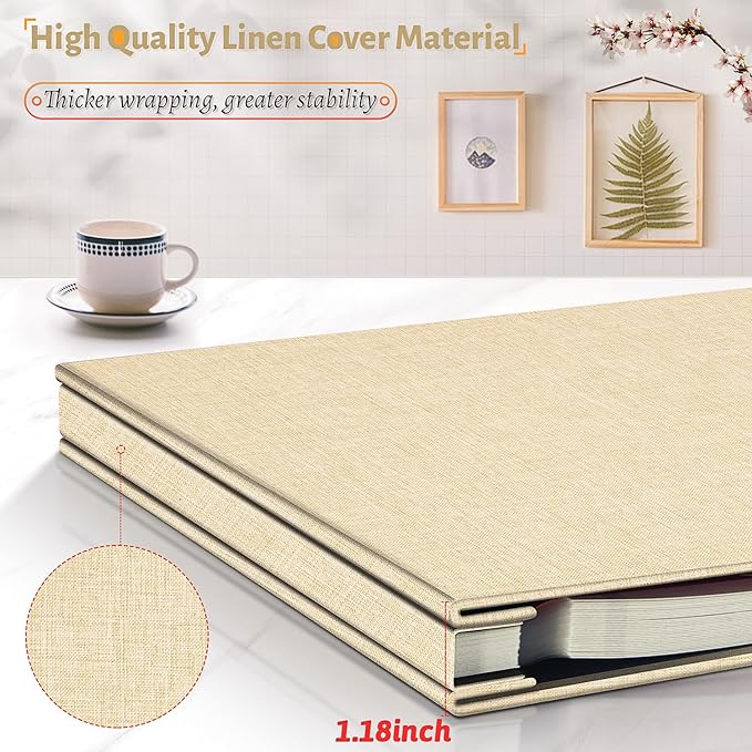 Artfeel Photo Album Self Adhesive Scrapbook,Large Photo Book for 4x6,5x7,8x10 Pictures,DIY Album for Baby Wedding Family Travel Birthday,with Metallic Pen and Scraper - Image 5