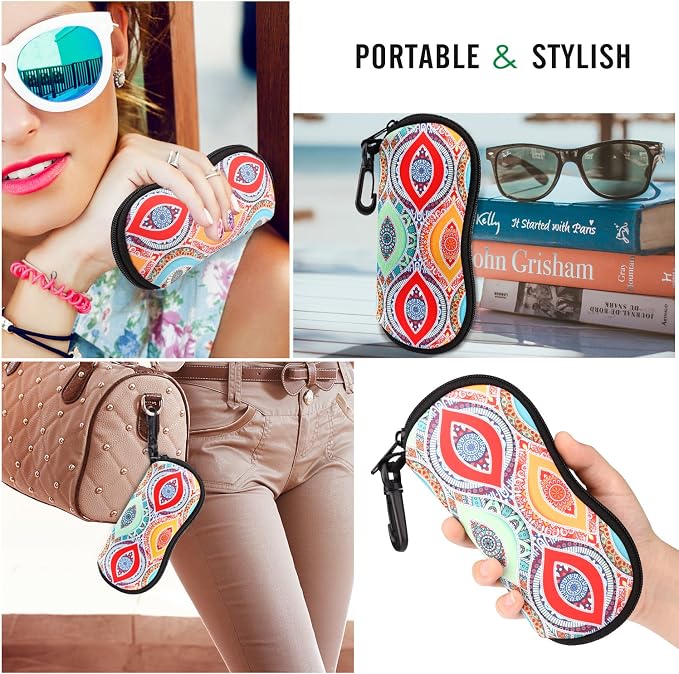 MoKo Sunglasses Soft Case Ultra Light Neoprene Zipper Eyeglass Case for Men Women - Image 6
