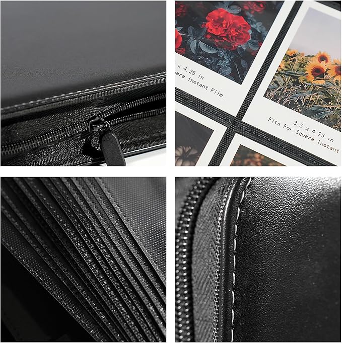 Large Polaroid Photo Album Binder, 240 Pockets. White | Fits Polaroid i-Type, 600, SX-70 and Instax Wide 3.5x4.25 films. Acid-free pages protect photos for long-term storage. - Image 5