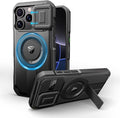 Dexnor for iPhone 16 Pro Case with Slide Camera Cover & Adjustable Kickstand, Magnetic Rugged Shockproof Bumper Cases Heavy-Duty Mangetic Protective Cover,Black by Dexnor