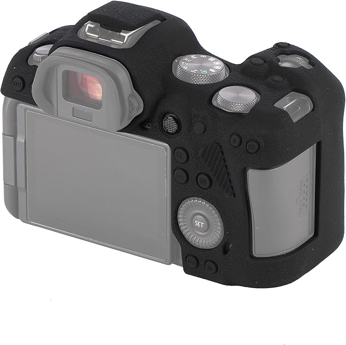 Camera Case for Canon R6 R6II - Silicone Protective DSLR Skin Cover, Detachable Cage, Shockproof, Dustproof (Black) - Image 8