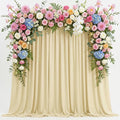 Beige Backdrop Curtain for Wedding Parties Backdrop Drapes 10x8FT | Wrinkle Free Polyester Curtain Backdrop Draping Fabric for Backdrop Photoshoot Birthday Party Background,2 Panel 5x8FT by Wokceer