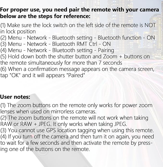AODELAN Camera Remote Control Remote Shutter Commander for Sony ZV-E10,FX3 | A1,a6100, a6400, a6600, a7C, a7 III, a7R III, a7R IV, a9, a9 II, DSC-RX0 II, DSC-RX100 VII, ZV-1; Replace Sony RMT-P1BT - Image 6