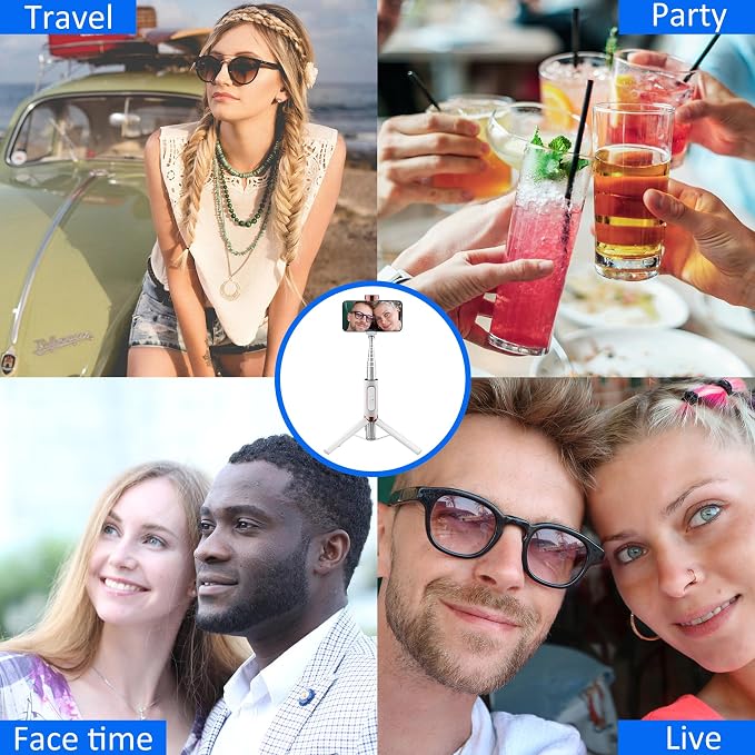 CellphoneTripod with Remote, Aluminum Alloy Selfie Stick Tripod, Best Foldable Mini Extendable Tripod Stand 270° Rotation Compatible with iPhone/Android Travel Essentials - Image 8