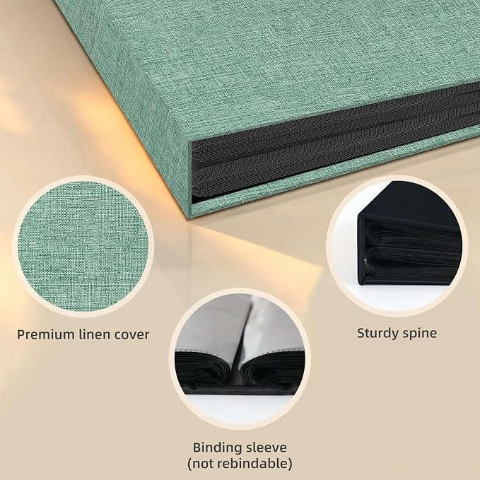 Popotop Photo Album 4x6 48 Pockets for Wedding Gifts,Linen Hardcover Picture Albums for Family Anniversary Baby Vacation Pictures - Image 4