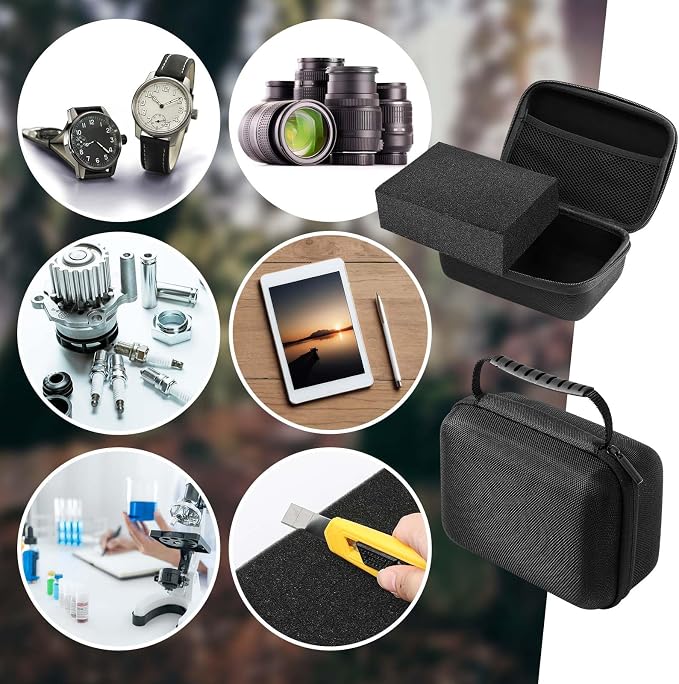 Relaxweex Hard Case with Foam, 13.5 X 9.8 X 5.5 Inch, Black | EVA Waterproof Shockproof Case, Customizable Foam for Camera Electronics Instruments, Digital Products, with Knife - Image 7