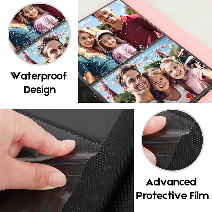 Aevdor 5x7 Photo Album, Holds 272 Photos, Leather Cover, Pink | Clear 5x7 Photo Pockets, Front Display Window, Family, Wedding, Birthday, Anniversary & Travel Memories - Image 7