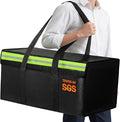 Large Fireproof Document Bag for Home Safe Storage, 24 x 12 x 12in, Black | 2000°F Fireproof document box, 4-layer fiberglass important document storage for photo, file and cash with reflective strip by Amerbro
