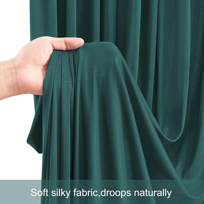 6 Panels Hunter Green Backdrop Curtains for Wedding Party Wrinkle Free Backdrops Curtain Drapes Fabric Decorations Photo Back Drop Cloth for Baby Shower Photography Stage Reception 30ft(W) x 12ft(H) - Image 7