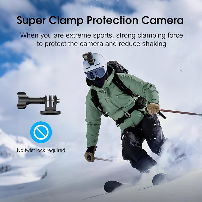 Quick Release Plate Mount for DJI Osmo Action 6 5 4 Accessories | For Gopro Hero 13 12 11 10 9 8 lit hero 4K Claw Tripod QR Adapter for Gopro Public Head Monopod/Slider Black - Image 3