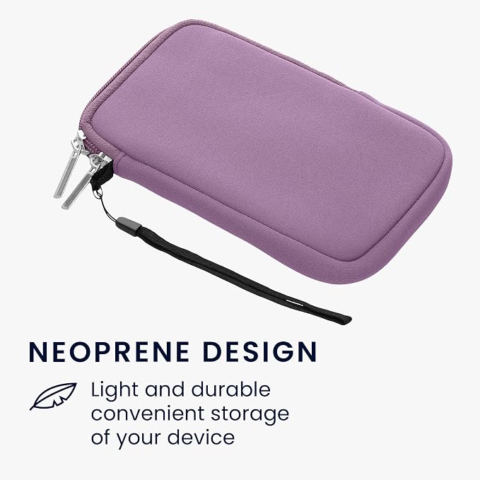 kwmobile Universal Phone Pouch Size M - 5.5" - Neoprene Smartphone Pouch with Zip - Water-Repellent Mobile Phone Case - Sleeve in Lavender - Image 3