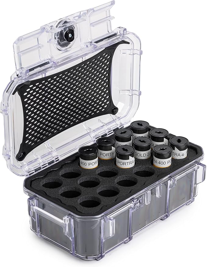 Evergreen 120mm Film Storage Case | Holds 18 Rolls of Medium Format Film | Preserve and Protect Your Film | Waterproof, Crushproof, & Freezer Safe (Film Not Included) (Clear) by EvergreenCases
