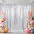 SquarePie 8x10ft Silver Sequin Backdrop, High Density Non-Transparent Glitter Curtain for Photography, Birthday, Wedding Party Decorations, Thick Solid Background with 4" Rod Pocket, 1 Panel by SquarePie