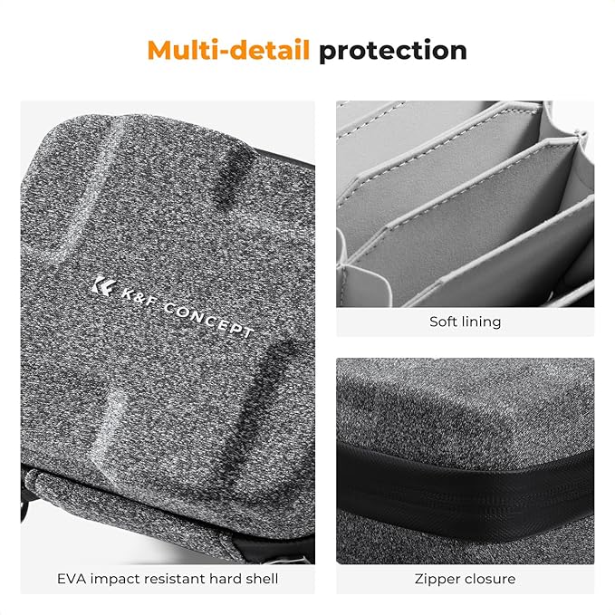 K&F CONCEPT 10 in 1 Lens Filter Case, Filter Bag Up to 95mm | Hard Shell Camera Filter Pouch, Hand Strap, Waterproof, For ND UV CPL Filter, BF01 - Image 3