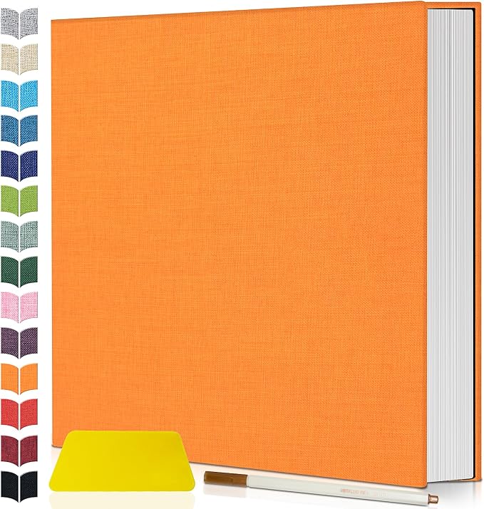Artfeel Photo Album Self Adhesive Scrapbook,120 Pages Large Photo Book for 4x6,5x7,8x10 Pictures,DIY Album for Baby Wedding Family Travel Birthday,with Metallic Pen and Scraper by Artfeel