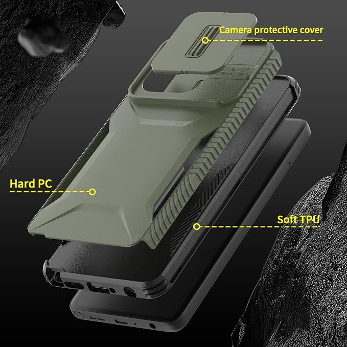 for Motorola G Stylus 5G 2025 Case with Built-in Slide Camera Cover & Screen Protector, [2 in 1] Heavy Duty Rugged Shockproof Protective Cover for Moto G Stylus 5G 2025(Pine Green) - Image 6