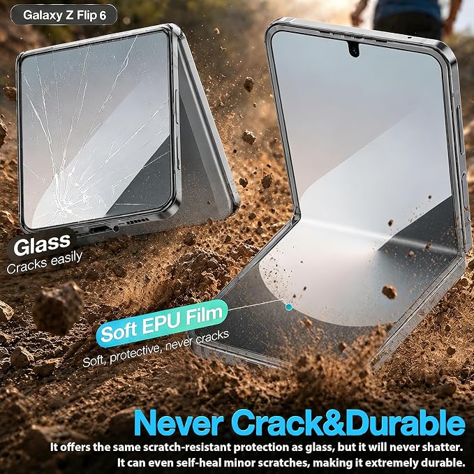 2 Pack for Samsung Galaxy Z Flip 6 / Z Flip 7 FE Screen Protector | 2 Pack Front Tempered Glass With Installation Frame,Support Fingerprint Unlock, Touch Sensitive, Anti-Scratch, Case Friendly - Image 8