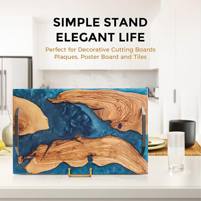 TR-LIFE 8 Inch Large Plate Stands for Display - Metal Plate Holder Display Stand + Frame Holder Stand for Picture, Decorative Plate, Platter, Plaques, Book, Photo Easel Tabletop (Gold 2 Pack) - Image 7