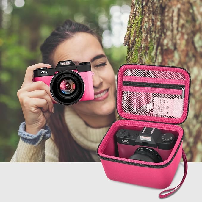 Comecase Vlogging Camera Case for Duluvulu/for VJIANGER 4K Digital Cameras | Mesh Pocket for Charging Cables and Batteries, Travel Storage for Vloggers, Parties and Camping (Black) - Case Only - Image 6