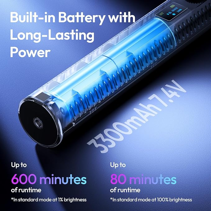 ULANZI B15RGB Magnetic RGB Light Wand - Handheld LED Video Light Stick with Diffuser, 3300mAh 1800-9000K 20 Effect Dimmable Camera Tube Light for Video Recording Studio Photography TikTok YouTube Vlog - Image 5
