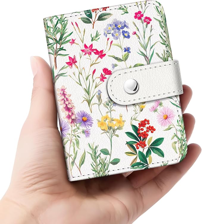 Wildflower Floral Small Photos Album for 2x3 In Films, 56 Pockets | Mini Cute Picture Book, Wallet Size, for Polaroid Fujifilm Instax Mini Instant Camera Printer, Kpop Photocard Binder Holders by Lebrocoli