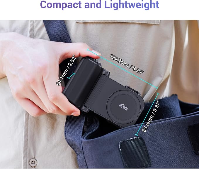 Phone Camera Grip with Remote Control for Smartphones Vlog Shooting | silicone anti-slip grip, detachable remote, dual cold shoe slots, 1/4" tripod thread, design for vlog video shooting - Image 7