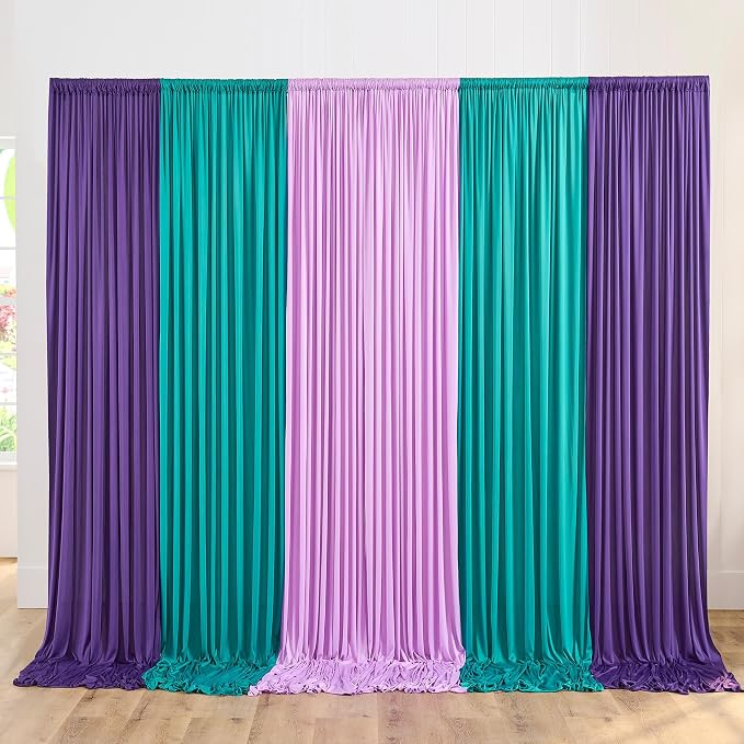 30 ft x 10 ft Wrinkle Free Turquoise Backdrop Curtains for Parties, Thick Polyester Teal Photo Backdrop Drape Panel for Wedding Mermaid Birthday Photography Background Party Backdrop Stand - Image 6