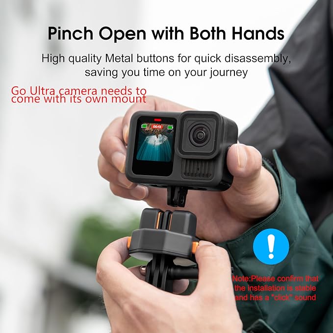Quick Release Plate Mount for DJI Osmo Action 6 5 4 Accessories | For Gopro Hero 13 12 11 10 9 8 lit hero 4K Claw Tripod QR Adapter for Gopro Public Head Monopod/Slider Black - Image 2