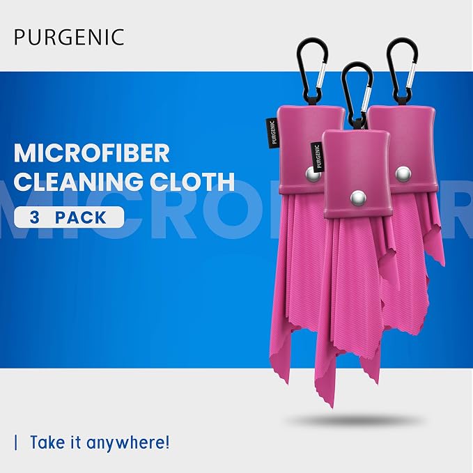 Microfiber Cloth & Glasses Wipes (3 Pack) Lens & Glasses Cleaning Cloth - Eyeglass Cleaner - Camera Lenses & Gadget Delicate Screens - Pink - Image 2