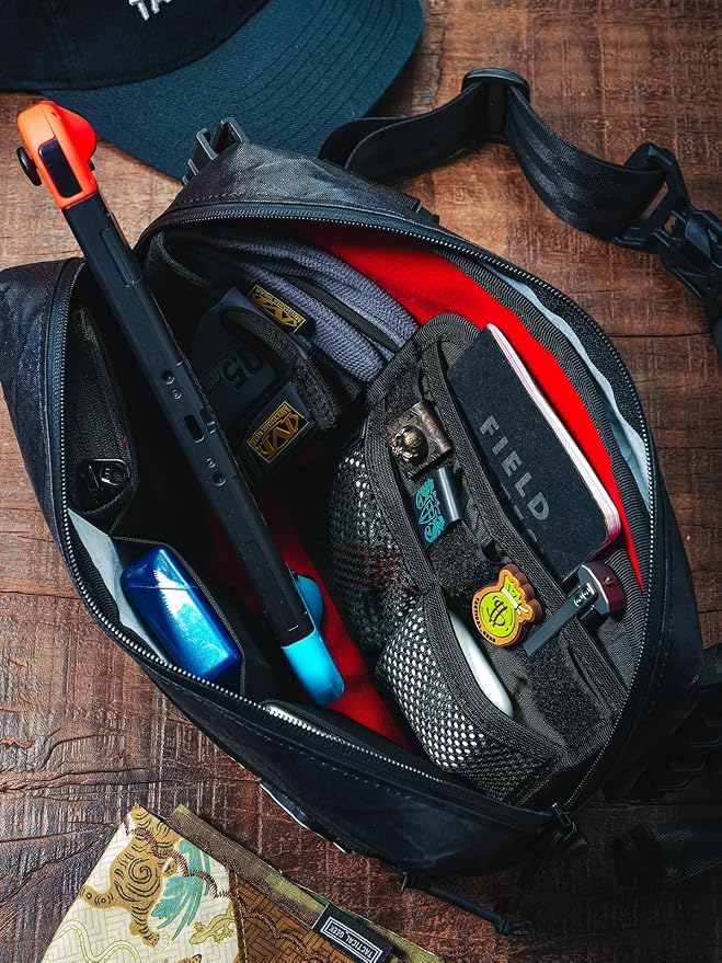 TACTICAL_GEEK TCM8 EDC Organizer Board, Anti-Slip Elastic Woven Board, Utility Bag Insert Panel for Small Gear, Backpack Accessories with Open Pocket & Mesh Pocket (Black) - Image 8