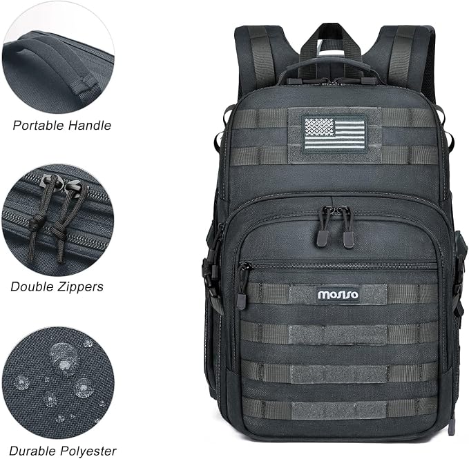 MOSISO Camera Backpack, DSLR/SLR/Mirrorless Tactical Camera Bag Case | Photography Bag with Laptop Compartment Compatible with Canon/Nikon/Sony, Gray - Image 5