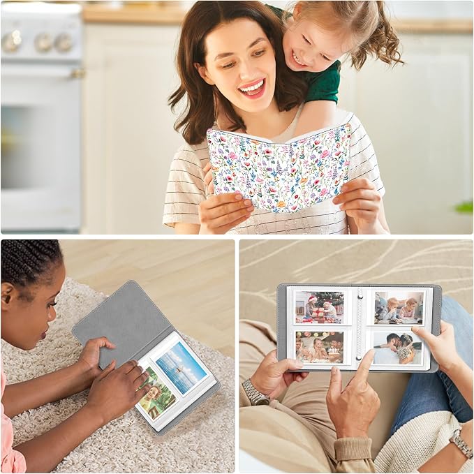 Fintie Mini Photos Album Book for 2x3 Inch Films - 104 Pockets Small Albums | For Fujifilm Instax Mini 13/12/11/99/40/Evo/Se/7+/Liplay Instant Camera, Photos Keepsakes, Kids Memory Book, Flower Fantasy - Image 6