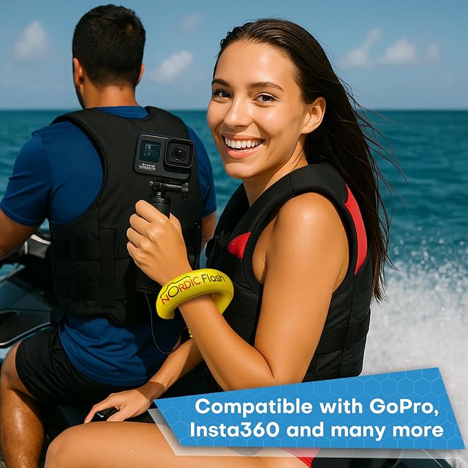 Nordic Flash Waterproof Phone & Camera Float Wrist Strap for Underwater | Waterproof Float Strap Compatible with GoPro Hero 13, Insta360 X4, DJI Action 5 Pro, iPhone, OM System TG-7 & Kodak WPZ2 - Image 4