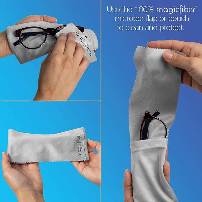 MagicFiber Soft Microfiber Glasses & Sunglasses Pouch Case, Eyeglass Bag | Built-In Cleaning Cloth, Slim Eye Sleeve or Jacket for Men & Women, Reading Glasses - Image 3
