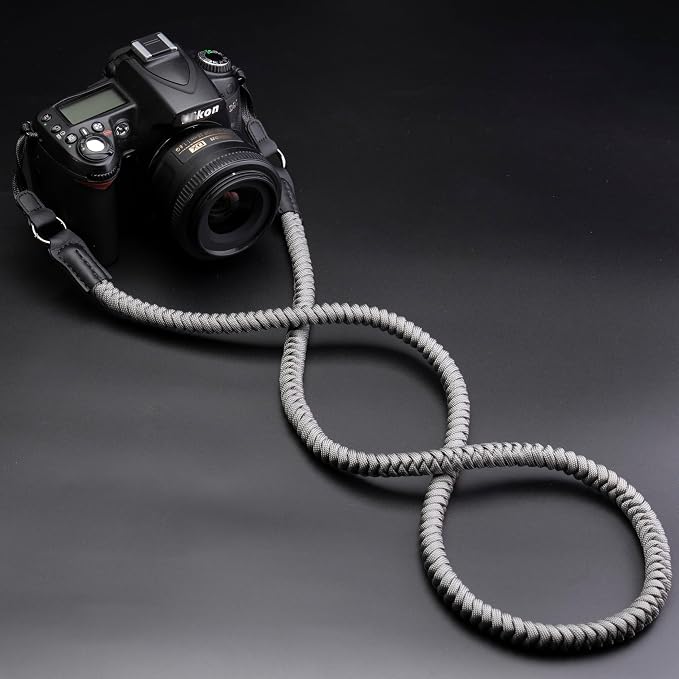 VKO Camera Strap,Quick Release Camera Shoulder Strap | Paracord Woven Portable Camera Neck Strap, for SLR DSLR Digital Mirrorless Camera(Grey) - Image 6