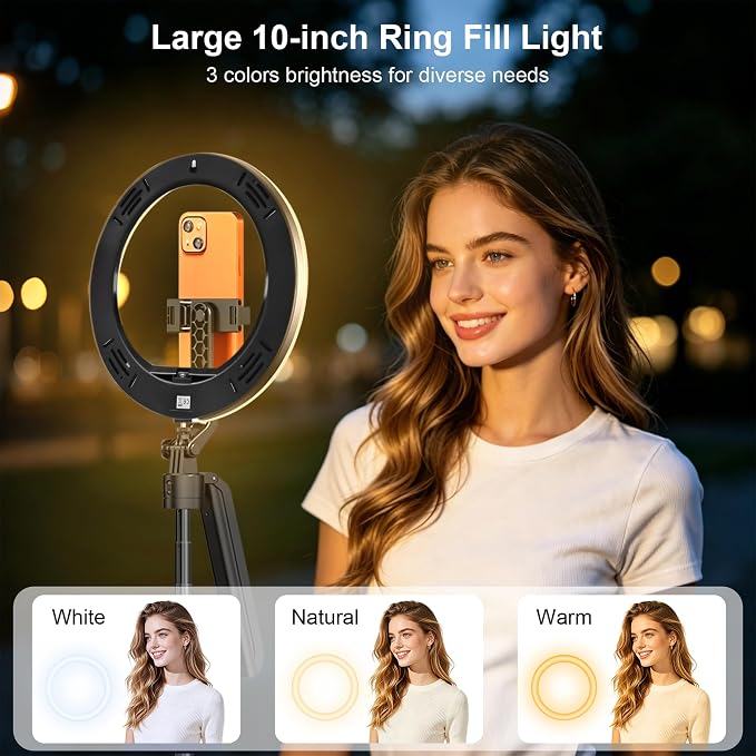 Auto Face Tracking Tripod for iPhone with Light and Remote Phone Stand | 360 Rotation Tripod that Follows Your Movement, No App, 72" Selfie Stick for Content Creator Vlog TikTok Live Stream - Image 3