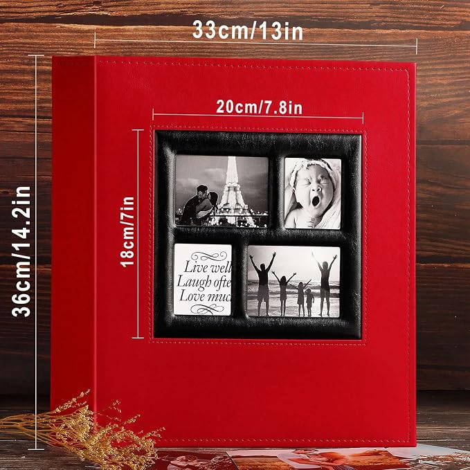 Ywlake Photo Album 4x6 500 Pockets Photos, Extra Large Capacity Family Wedding Picture Albums Holds 500 Horizontal and Vertical Photos Red - Image 5