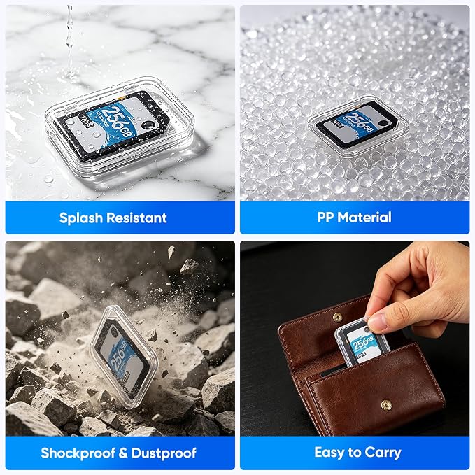 Plastic Case 100 Pcs SD Card Holder - Plastic Transparent Carrying Storage Transparent Memory Card case Holder Carrying Box Storage Boxes Sd - Image 4