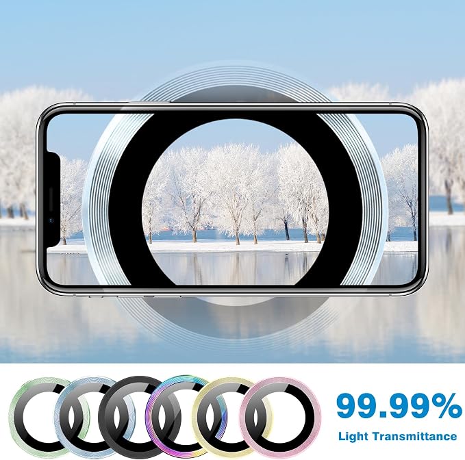 Compatible with iPhone 15 and iPhone 15 Plus Camera Lens Protector, Anti-Scratch Lens Cover 9H Tempered Glass Metal Len Screen Protector Shockproof Camera Ring for 15 and 15 Plus - 2 Pcs Sierra Blue - Image 3