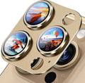 Uyiton for iPhone 16 Pro/iPhone 16 Pro Max Camera Lens Protector | Not Easy to Break, Strong Adsorption, Case-Friendly, Metal 9H Sapphire Glass Rear Camera Screen Cover, Desert Titanium by Uyiton