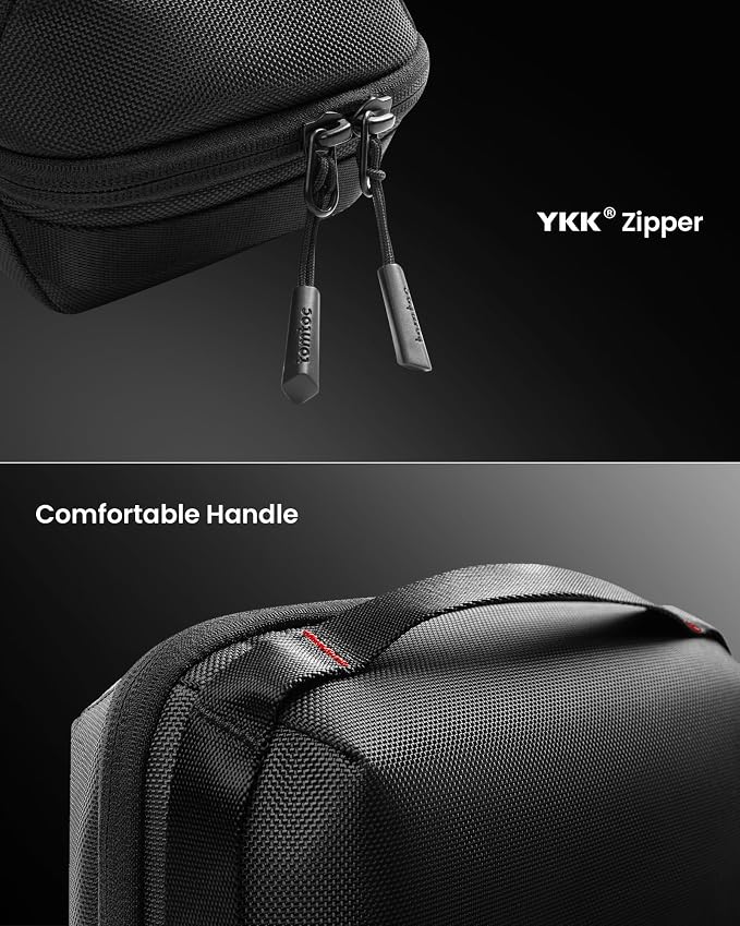 tomtoc Electronic Organizer Accessory Pouch for MacBook Charger, Cables, Power Bank, Hard Drive, Cords, Water-resistant Storage Bag with Removable Card Slots for USB Adapter, Memory Card, Black - Image 6