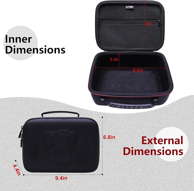 Camera Case Compatible with Canon EOS Rebel T7/R50/R6 Mark II/R100/R50 V/T6/R8/R10/R5 Mark II/RP/R7/5D Mark IV/SL3/R5/T100 DSLR SLR Camera, Len and Tripod with 4 Dividers and Shoulder Strap, Black | Hard Carrying Travel Case for Canon EOS Rebel T7/R50/... - Image 3