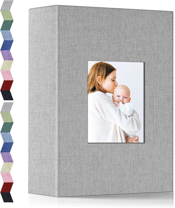 popotop Photo Album 4x6-200 Photos Photo Books with 200 Horizontal Pockets,Linen Cover Albums for Family Wedding Anniversary Baby Vacation Pictures by Popotop