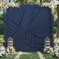 10x12 ft Navy Blue Backdrop Curtains for Weddings, Birthdays and Photos by PartyVillage