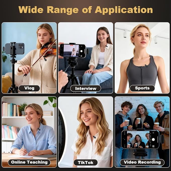 Wireless Lavalier Mini Microphone for iPhone ipad Android | 30H Long Battery Life, Noise Cancellation, Plug & Play for Vlogging, Video Recording, Podcast, YouTube, TikTok - Image 9