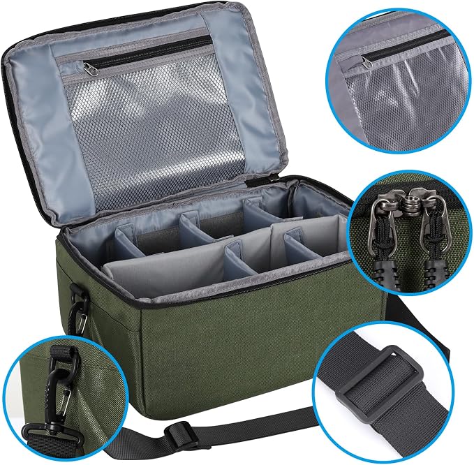 Koolertron Dslr Camera Insert Bag Purse Universal Liner Lens Pouch Partition Protective Cover Waterproof Sleeve for Cannon/Nikon/Sony (Green) - Image 4