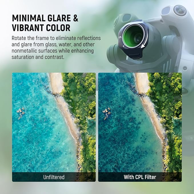 NEEWER CPL ND Filter Set Compatible with DJI Mini 5 Pro (CPL/ND8/ND16/ND32/ND64/ND128), Snap On Circular Polarizing Polarizer Neutral Density Lens Filter Multicoated Drone Camera Accessories, 6 Pack - Image 4