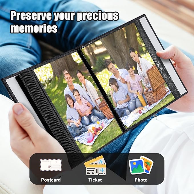 Photo Album 4x6 100 Pockets for Wedding Gifts,Linen Hardcover Picture Albums for Family Anniversary Baby Vacation Pictures - Image 5