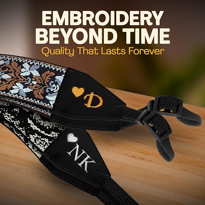 Art Tribute Custom Camera Strap Retro Brown - Add Your Text and We Make It Especially For You Get Your Own Personalized Gift Camera Strap, No Shipping Cost! - Image 4